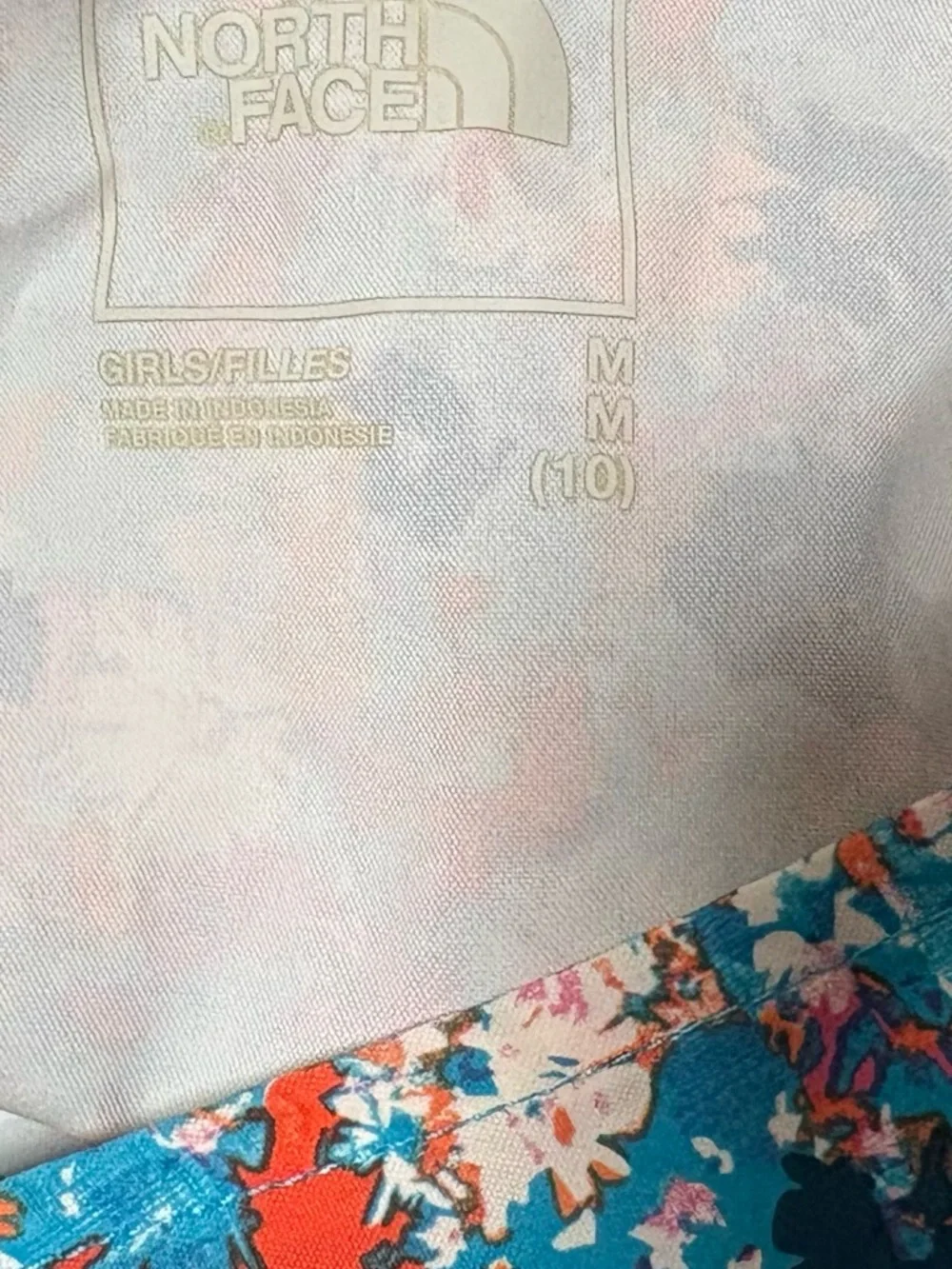 The North Face Girls Floral Jumpsuit - Blue & Coral Floral Print